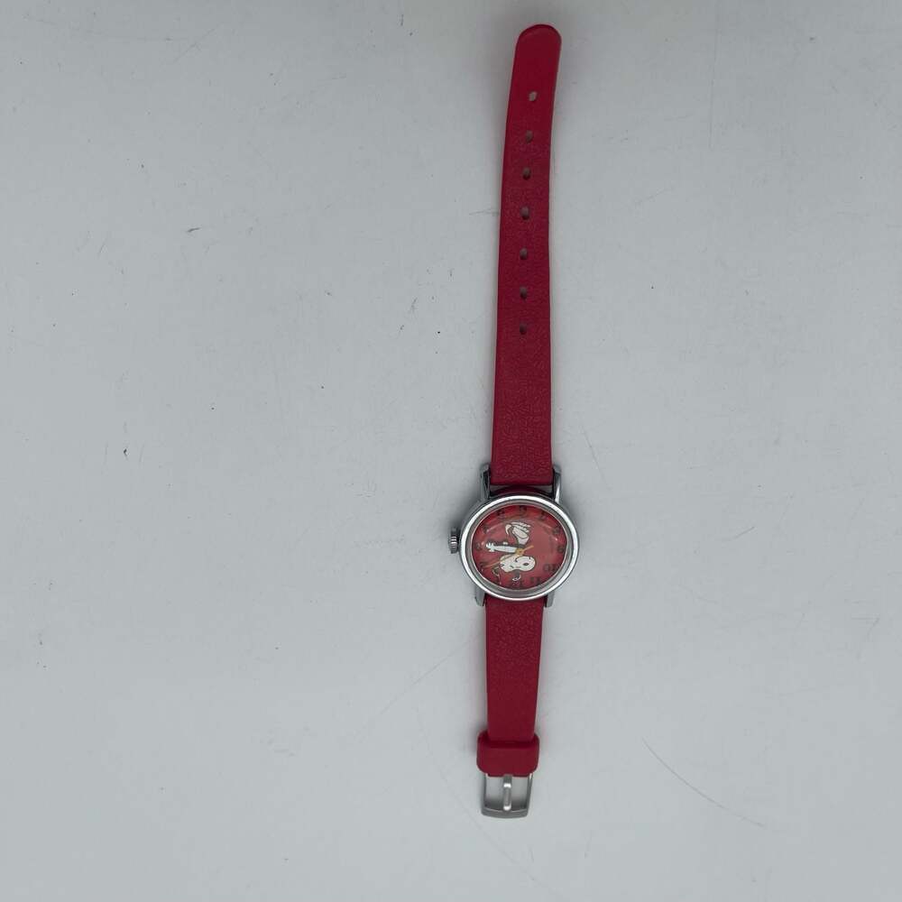 Vintage 1958 Peanuts Snoopy Mechanical Wind-Up Watch with Red Dial